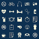 Wellness color icons on blue background