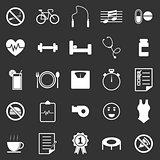 Wellness icons on black background