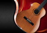 Acoustic Guitar on Luxury Background