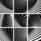 Illusion of whirl motion. Abstract backgrounds set.