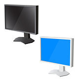  lcd tv  monitor on white background. Vector illustration 