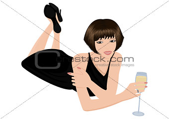 Beautiful woman with glass of wine