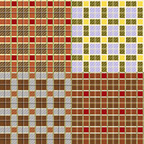Four different seamless checkered patterns