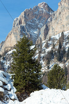 Beautiful winter rocky mountain landscape.