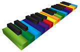 Piano Colorful Keyboard 3D Illustration