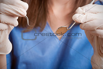 Close-Up of a Dentist at Work