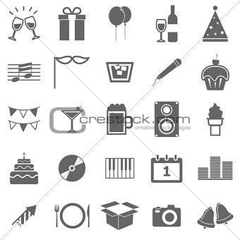 New Year icons on white background