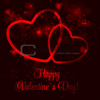 Valentine`s day paper heart backgroung, vector illustration
