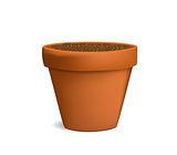 flowerpot with ground vector illustration