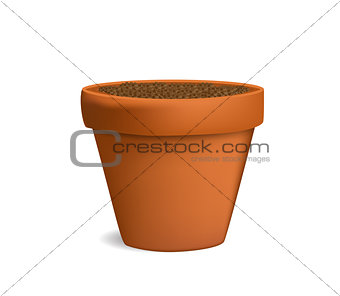 flowerpot with ground vector illustration