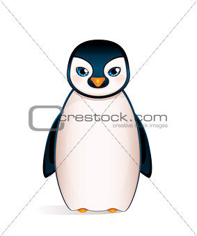 Cute penguin isolated on white