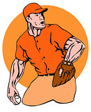 American Baseball Player Pitcher