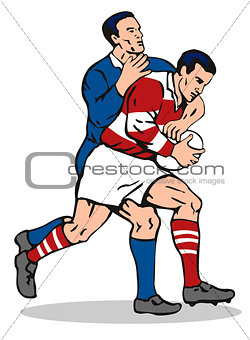 Rugby Player Tackling