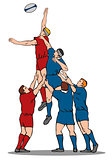 Rugby Player Catching Lineout Ball