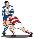 Rugby Player Tackled 