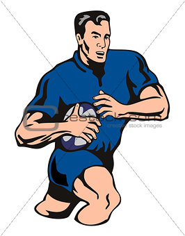 rugby player retro