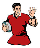 rugby player retro