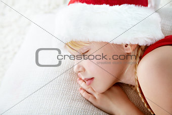 girl in Santa hat