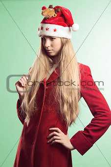 fashion woman with funny christmas style  