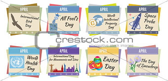 World holidays. April