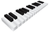Piano Black and White Keyboard 3D Illustration