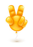Balloon as hand showing victory symbol