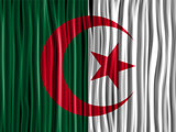 Algeria Flag Wave Fabric Texture Background