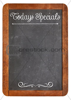 Today Specials on blackboard