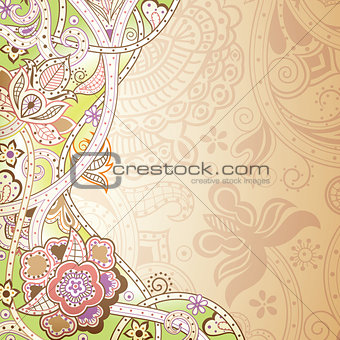 Abstract Floral Frame Background