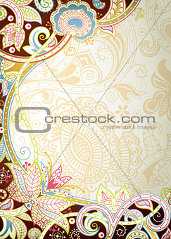 Abstract Floral Frame Background