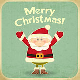 Retro Merry Christmas with Santa Claus