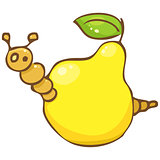 Vector. Funny worm in the pear