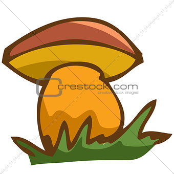 Vector illustration. mushroom in the grass