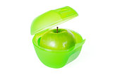 Green apple in lunch box