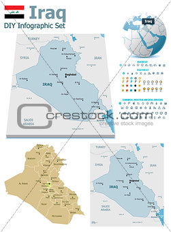 Iraq maps with markers