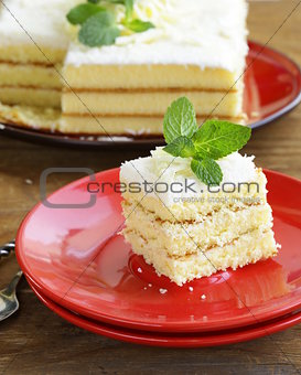 sponge cake with white chocolate