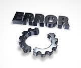 error and broken cogwheel