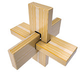 Wooden abstract 3D shape