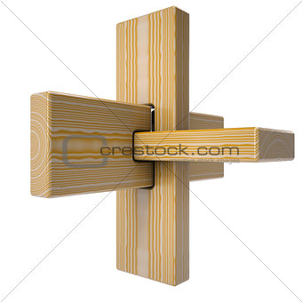 Wooden abstract 3D shape