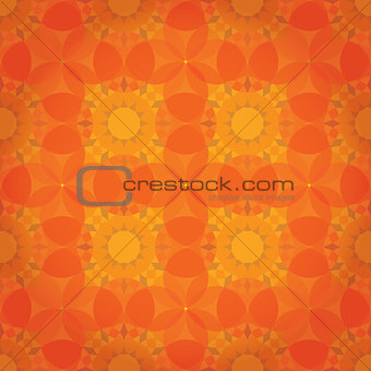Orange abstract floral background