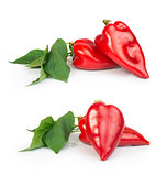 Red peppers and leaves