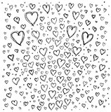 Vector Sketch background with hearts