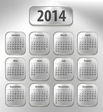 Calendar for 2014 on brushed metal tablets