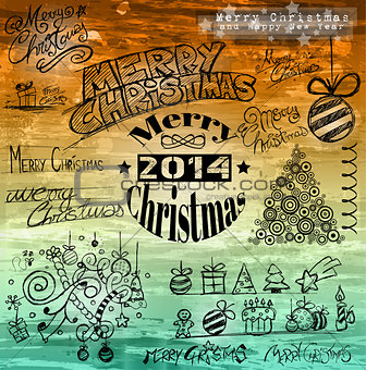 2014 Christmas Vintage typograph design elements