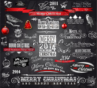 2014 Christmas Vintage typograph design elements: 