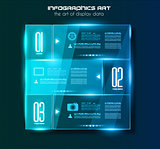Infographic design template with glass surfaces.