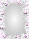 Christmas background with white fir branches