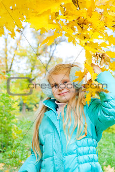 happy girl in autumn