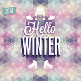 Vintage "Hello Winter" Poster.