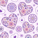 seamless pattern with abstract hearts